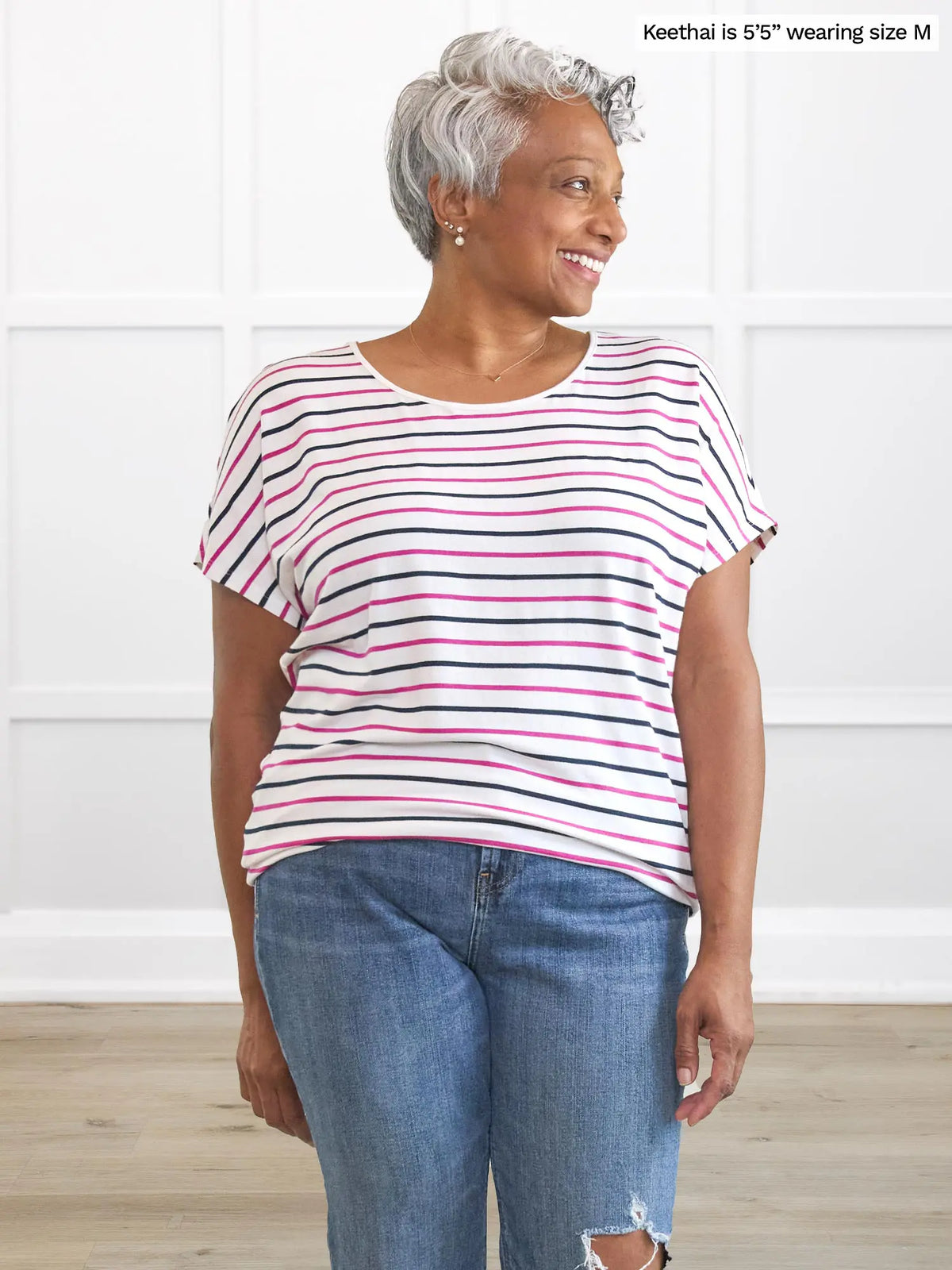 Adisa reversible neckline slouchy dolman top - FINAL SALE