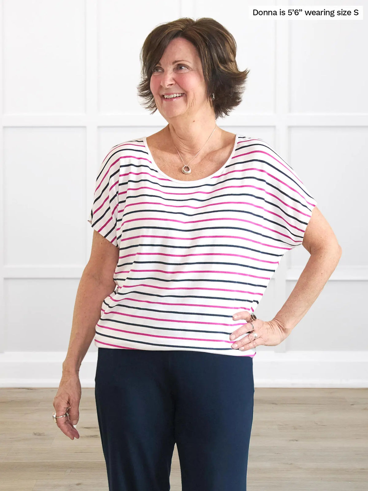 Adisa reversible neckline slouchy dolman top - FINAL SALE