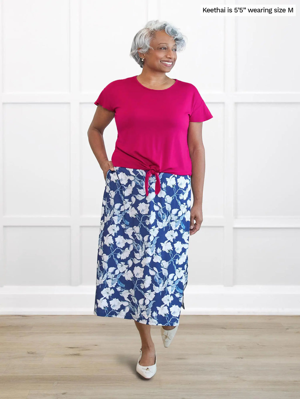 Allegra flutter sleeve knot top