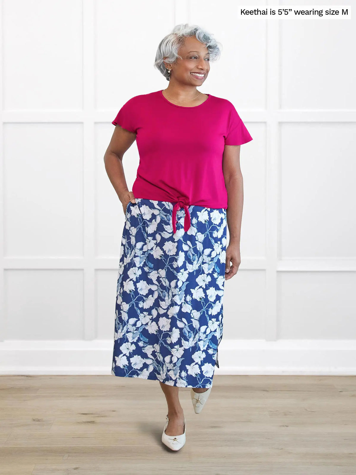 Allegra flutter sleeve knot top
