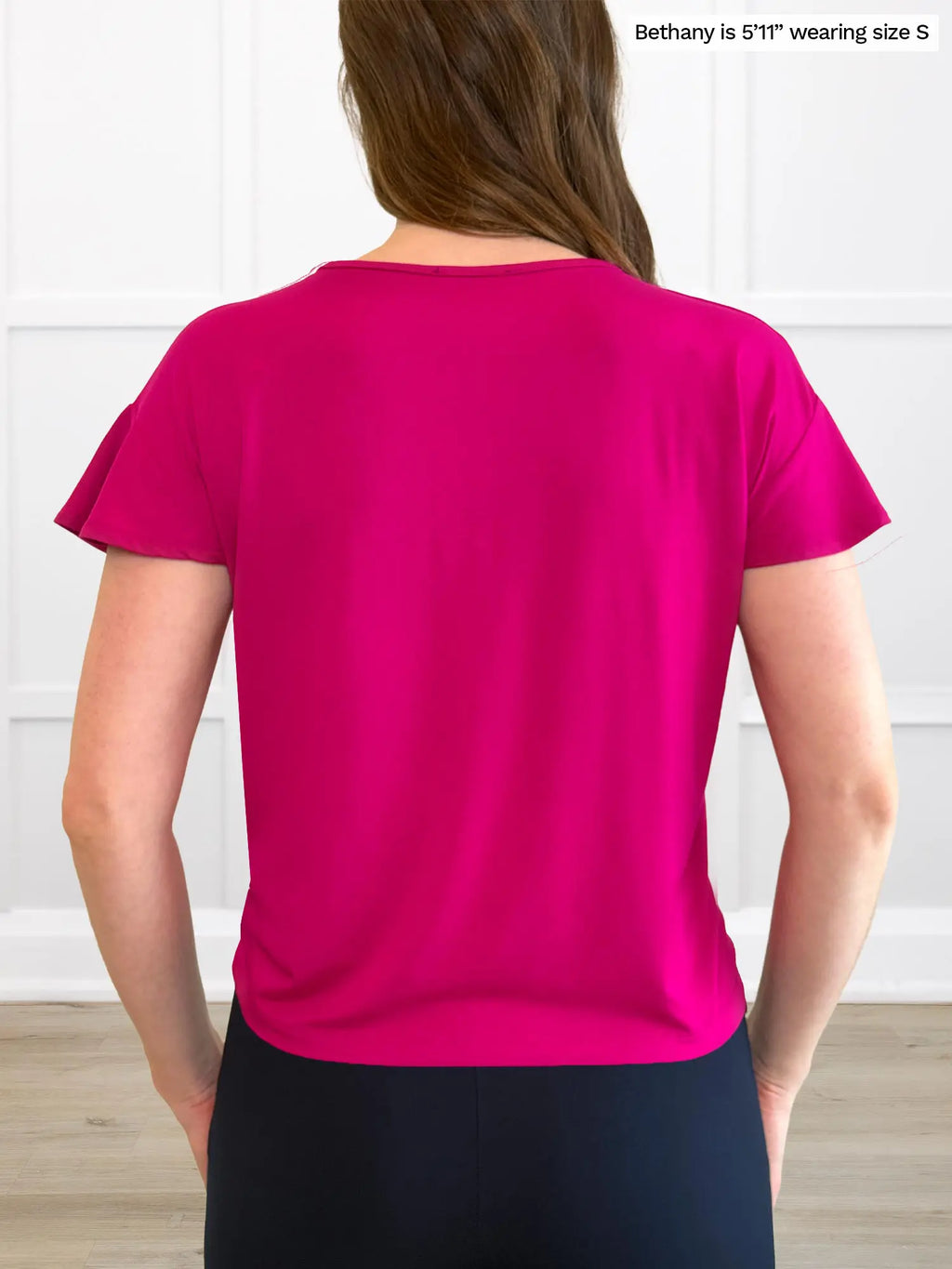 Allegra flutter sleeve knot top