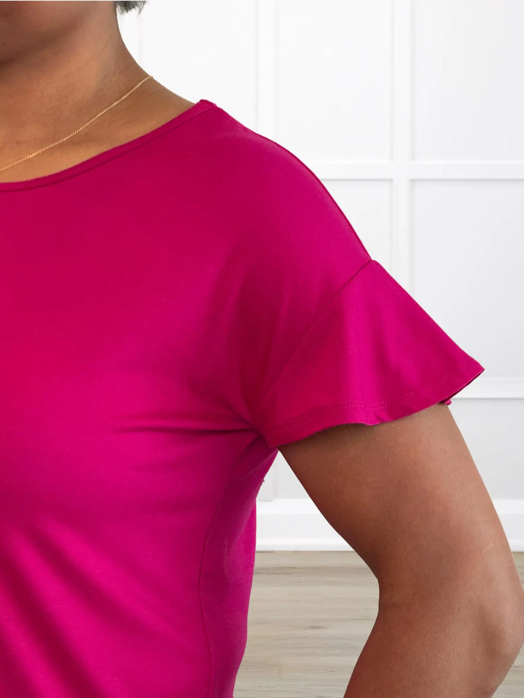Allegra flutter sleeve knot top