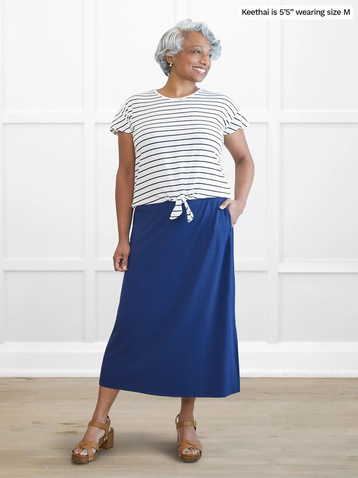 Allegra flutter sleeve knot top