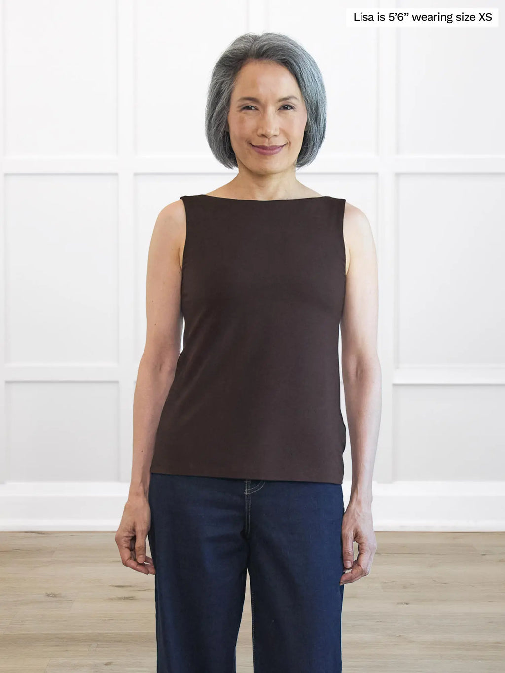 Amina reversible neckline shelf bra tank