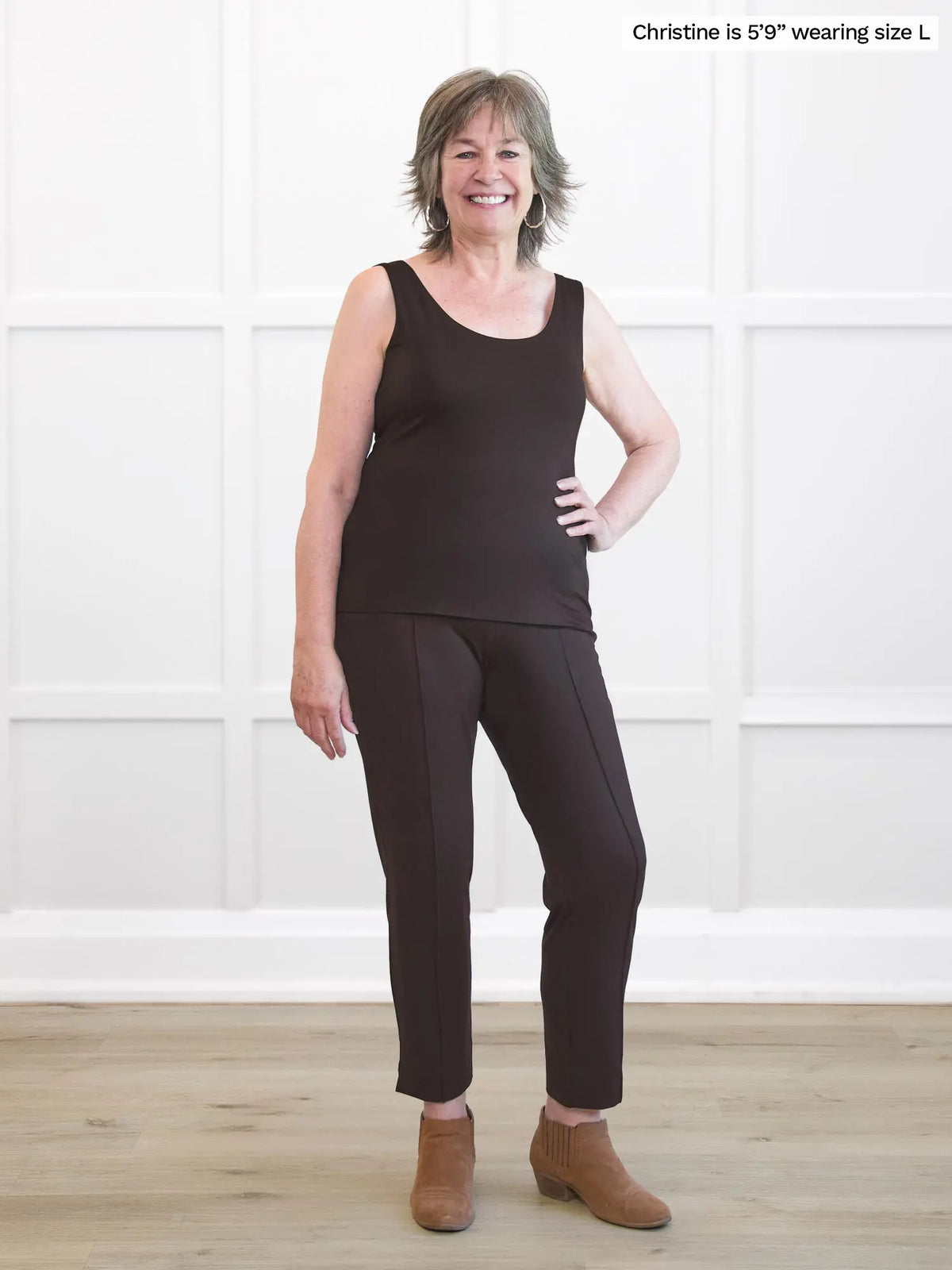 Amina reversible neckline shelf bra tank