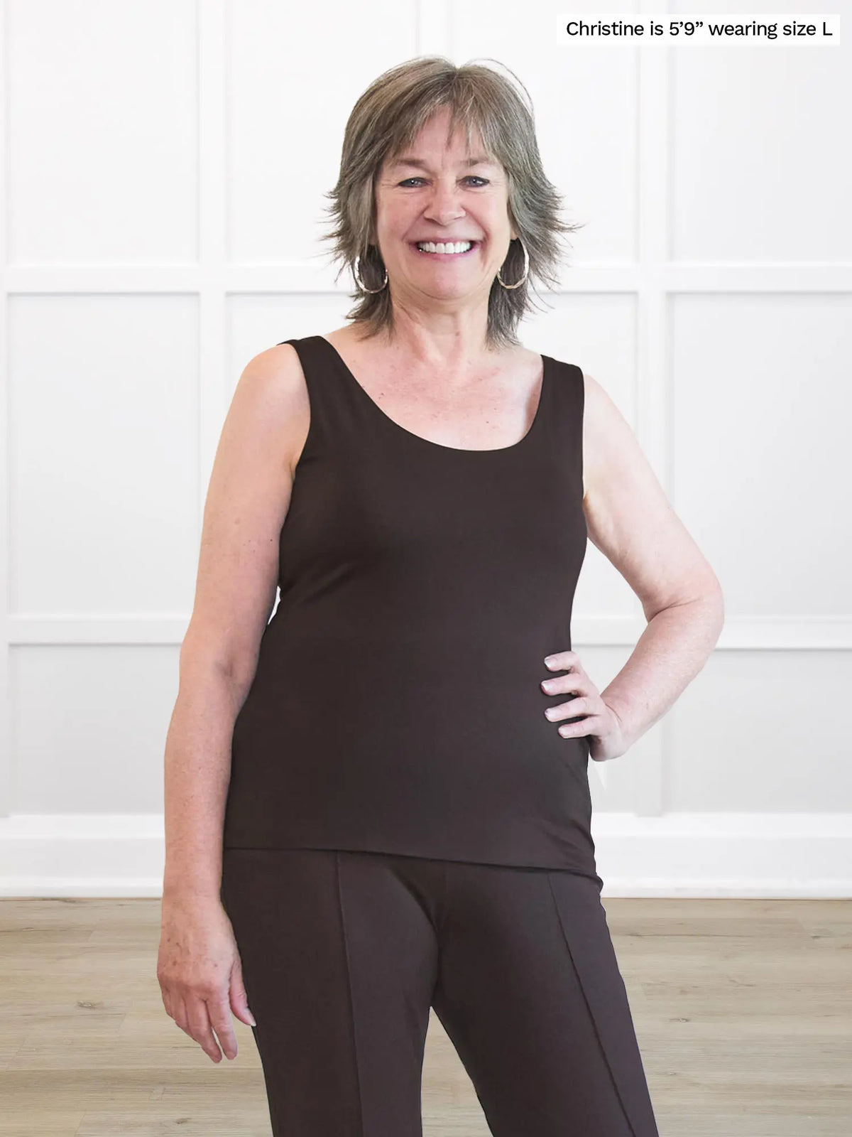 Amina reversible neckline shelf bra tank