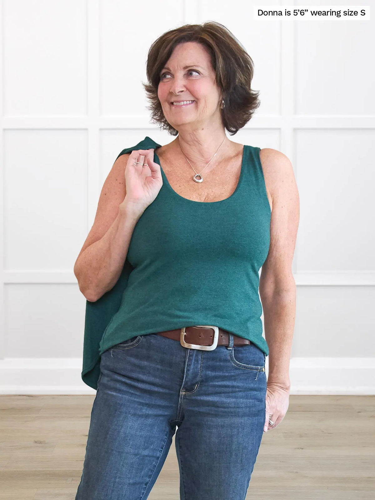 Amina reversible neckline shelf bra tank