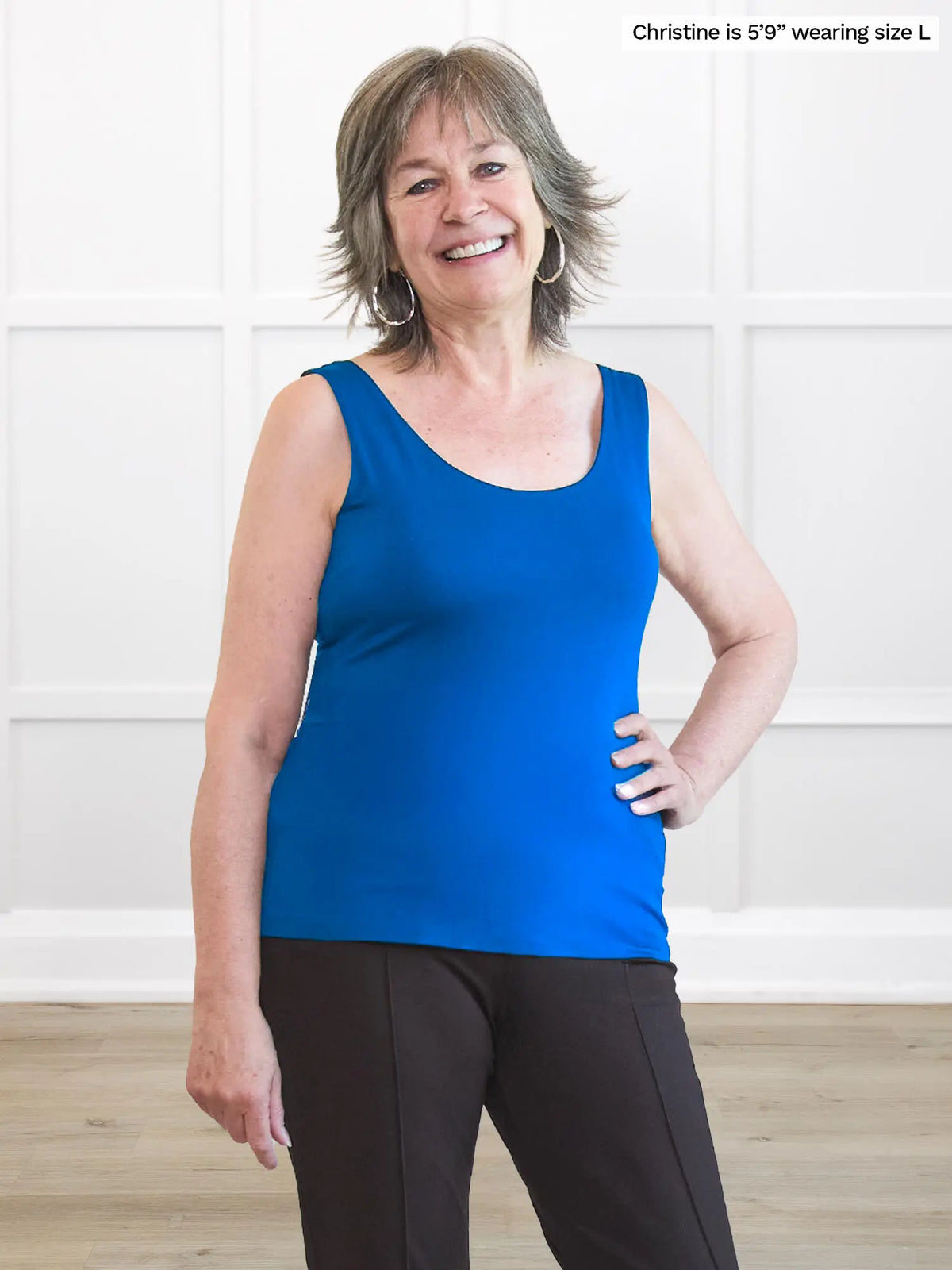 Amina reversible neckline shelf bra tank