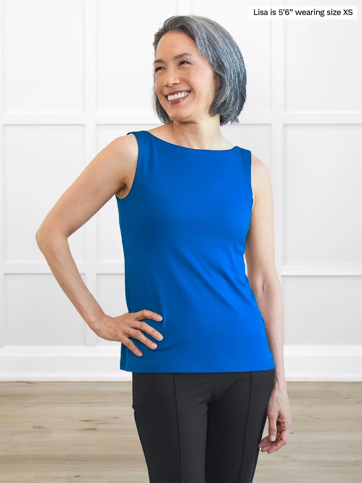 Amina reversible neckline shelf bra tank