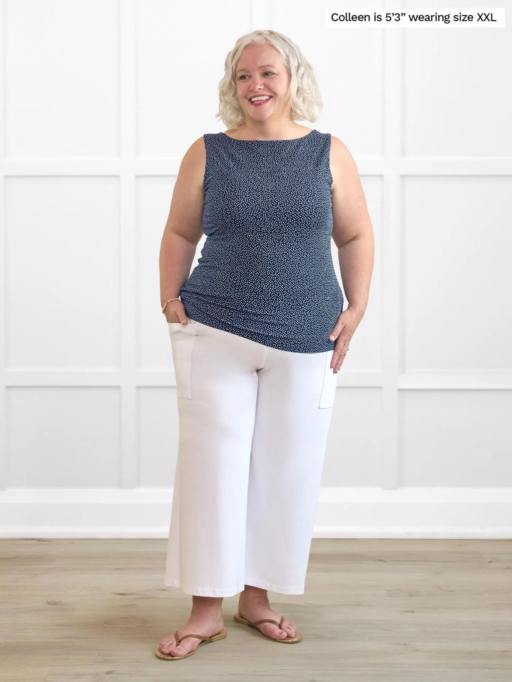 Amina reversible neckline shelf bra tank