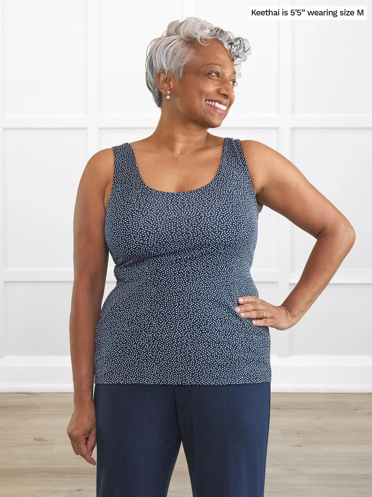 Amina reversible neckline shelf bra tank