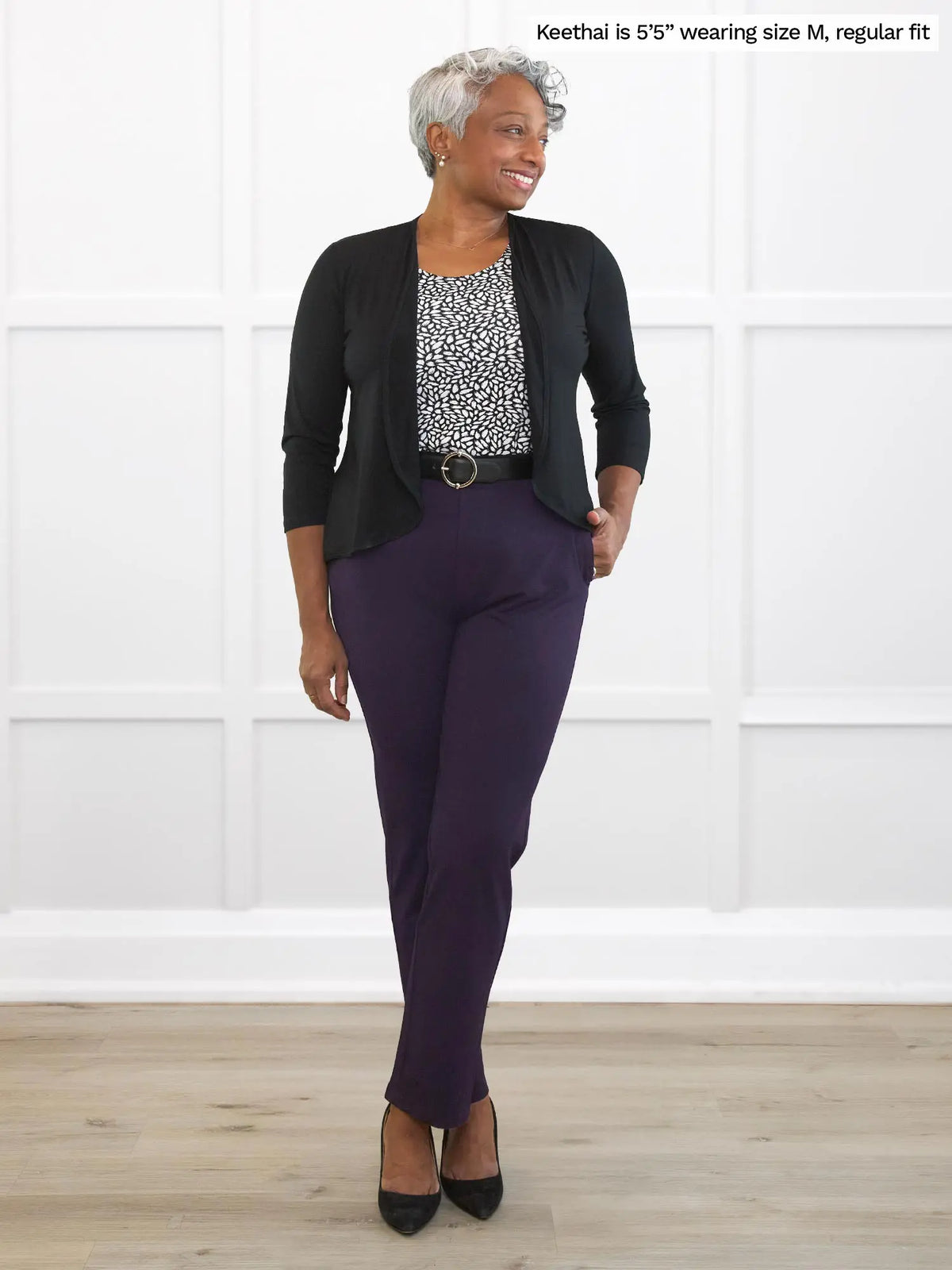 Asia mid-rise slim pant