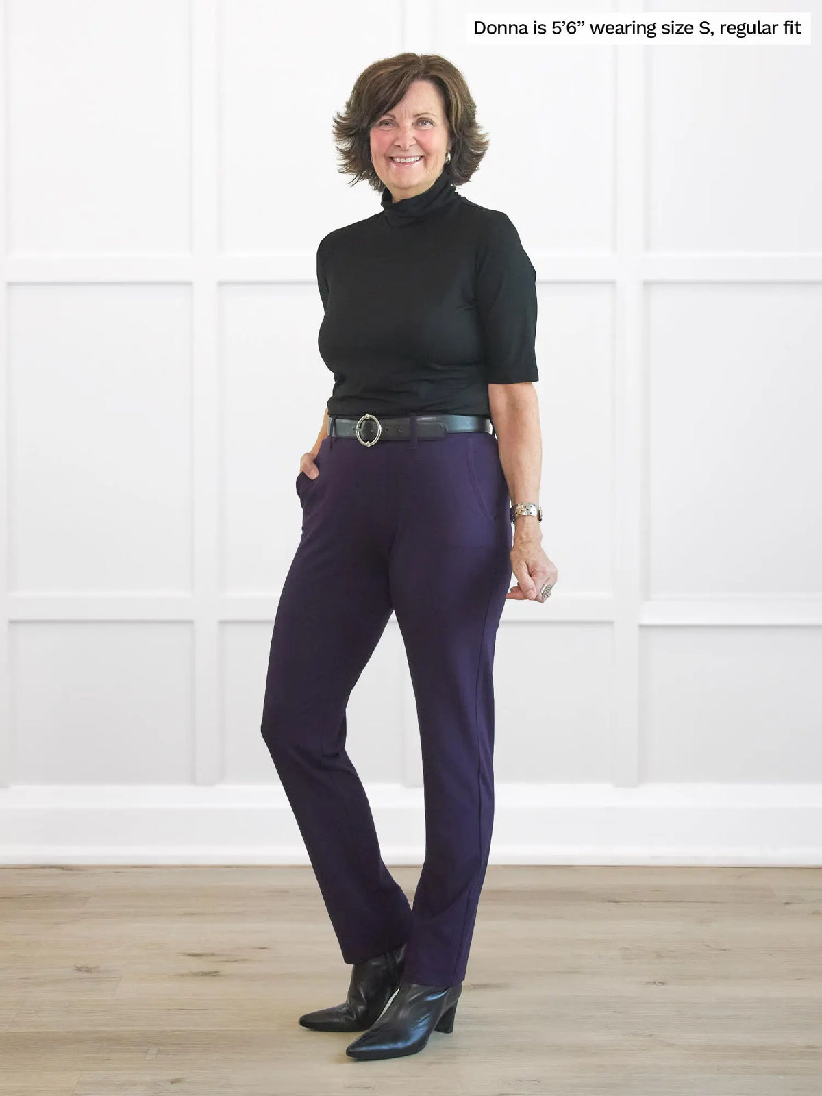 Asia mid-rise slim pant