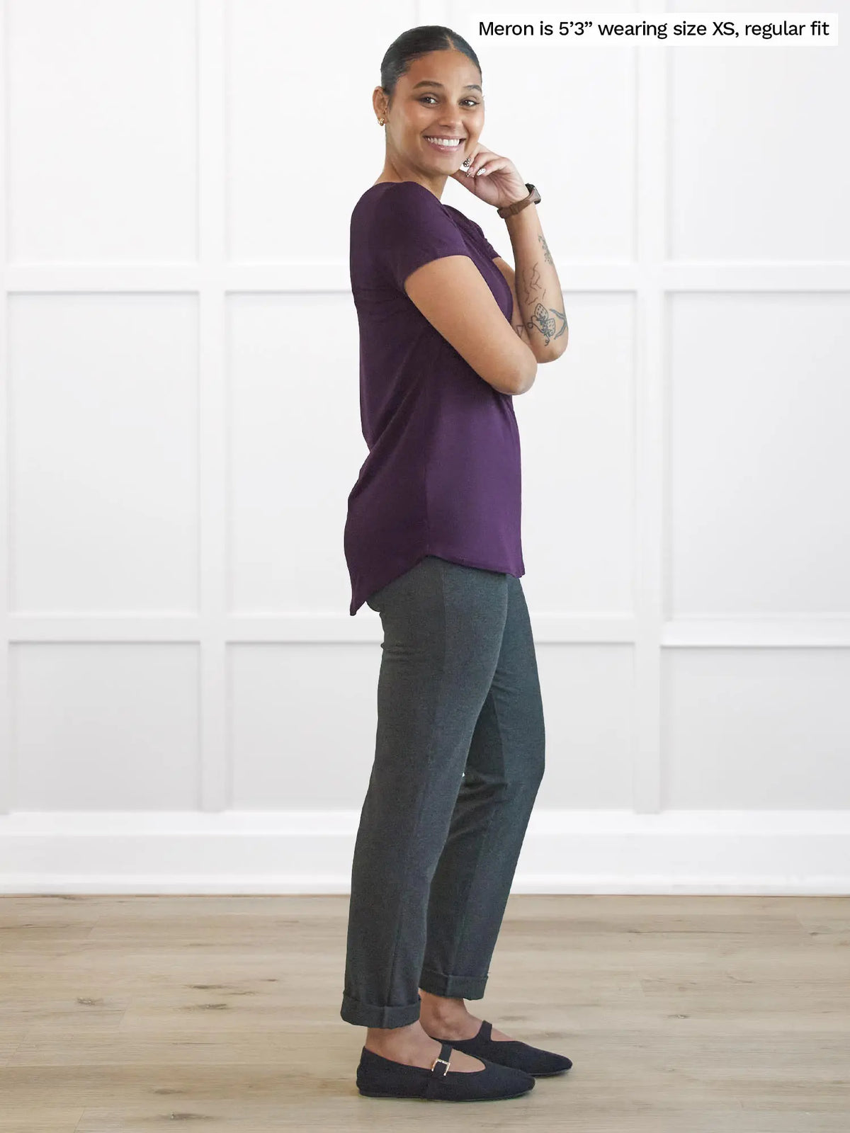 Asia mid-rise slim pant