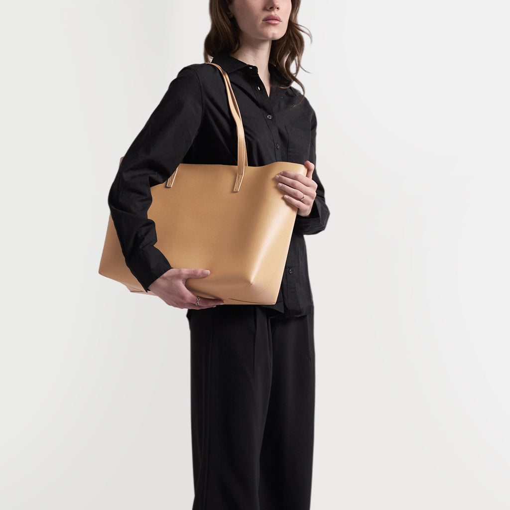 Belmont Structured Tote Tan
