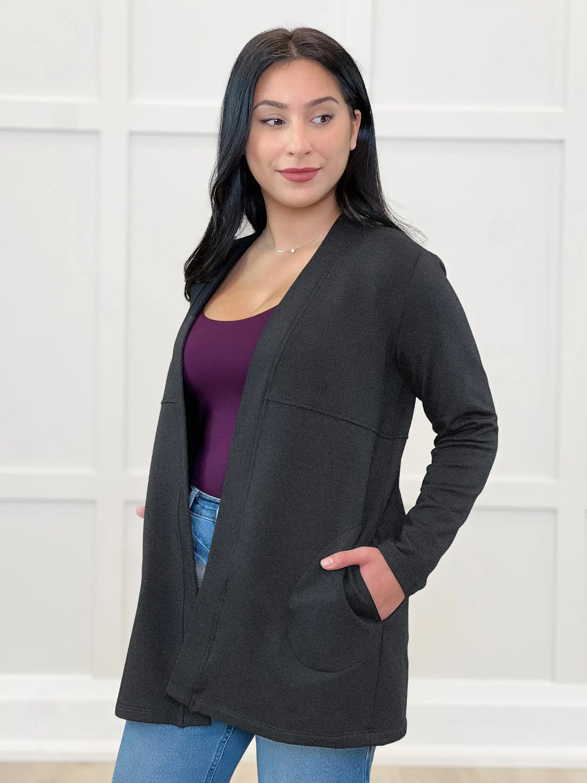 Carmen luxe fleece cardigan with pockets - FINAL SALE | PETITE