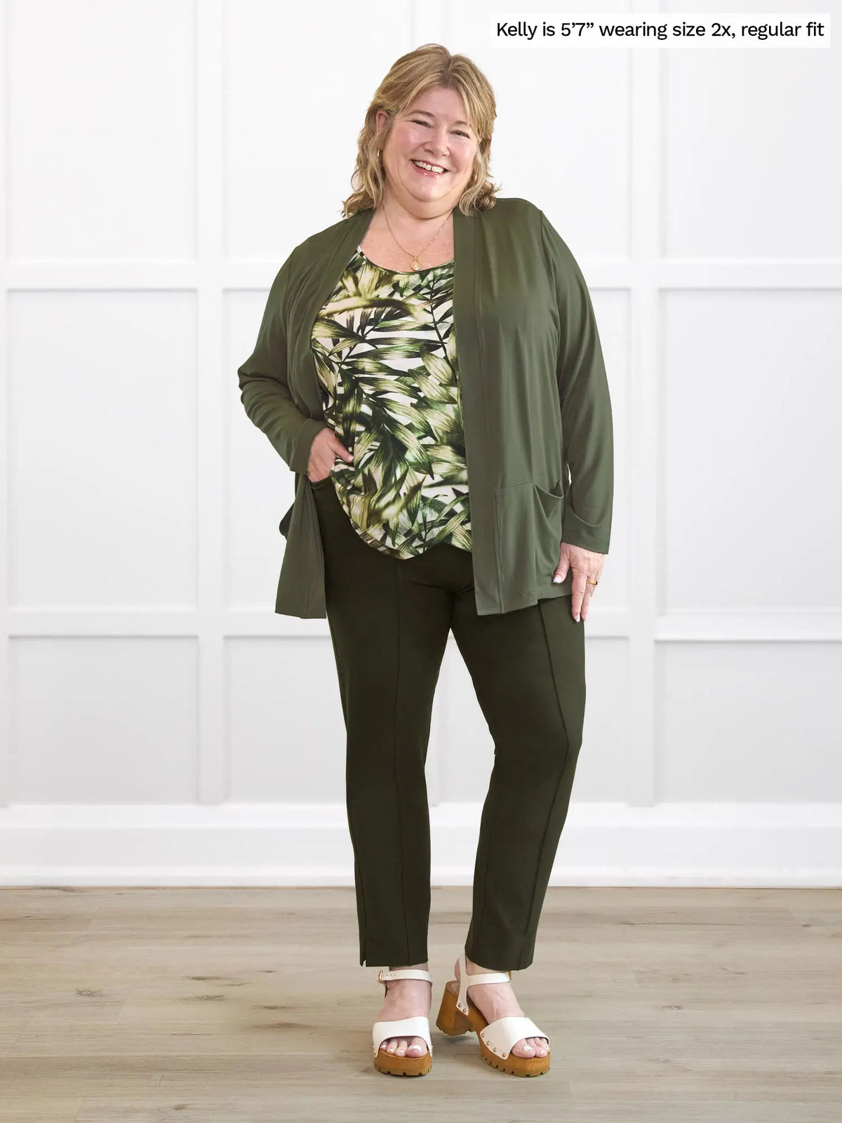 Christal pull-on pintuck ankle pant - FINAL SALE | PLUS