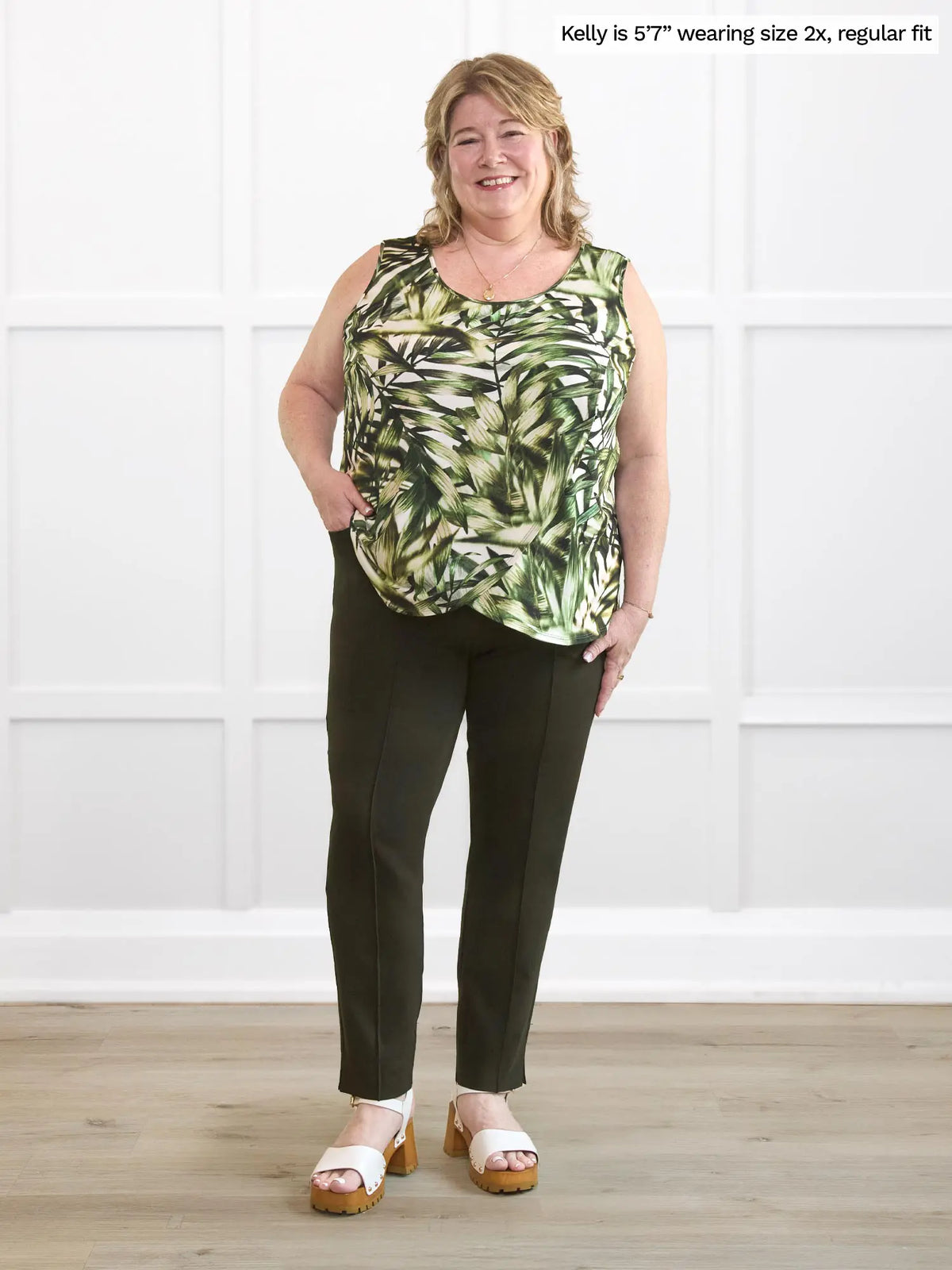 Christal pull-on pintuck ankle pant - FINAL SALE | PLUS