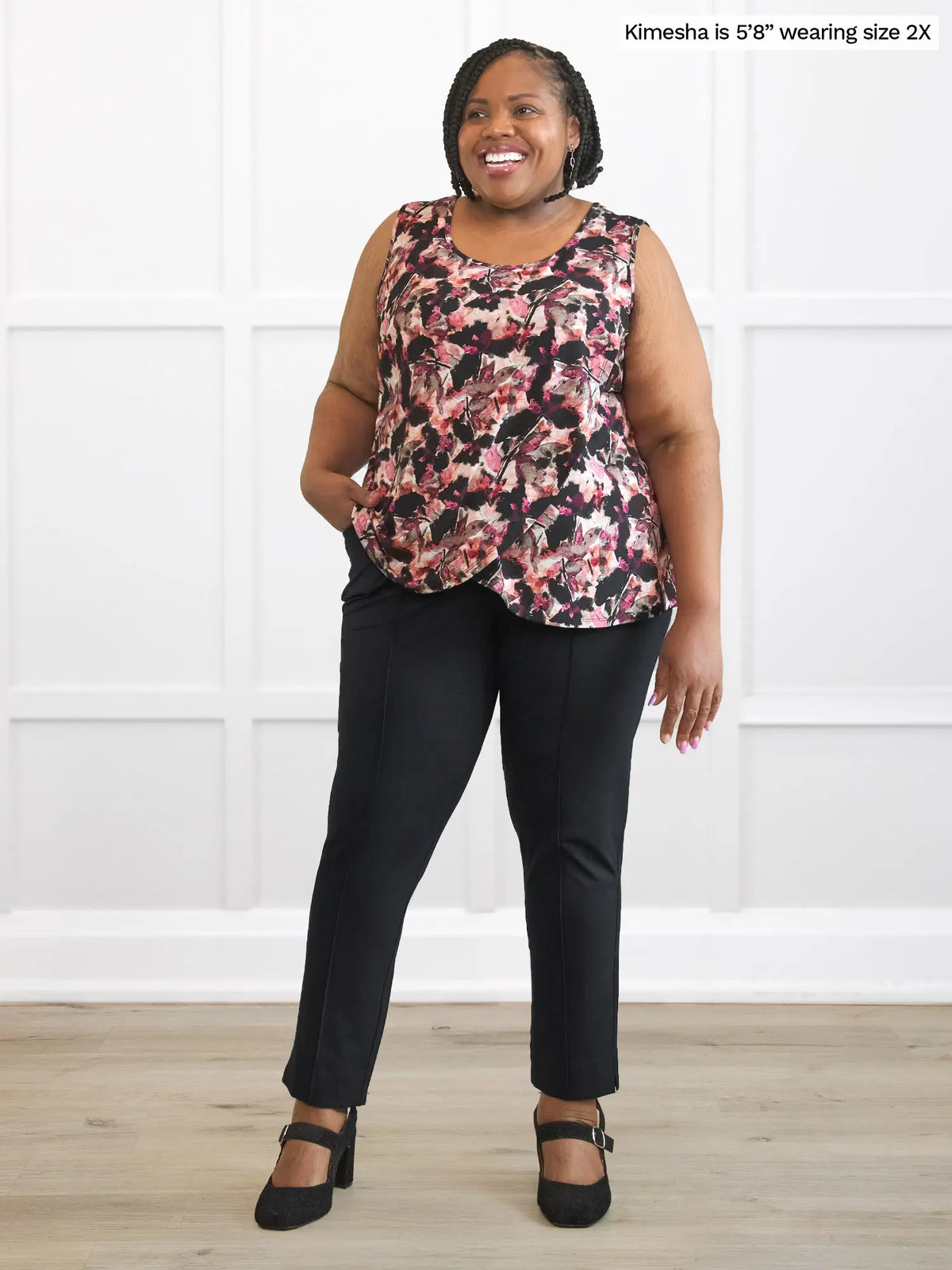 Christal pull-on pintuck ankle pant - FINAL SALE | PLUS
