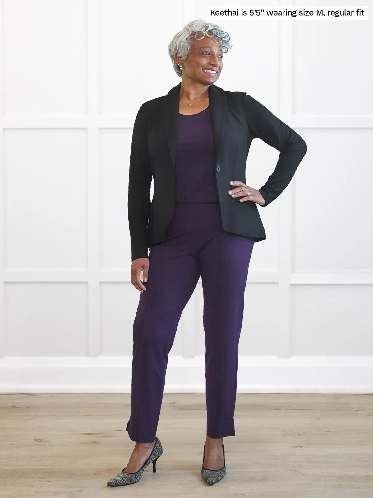 Christal pull-on pintuck ankle pant