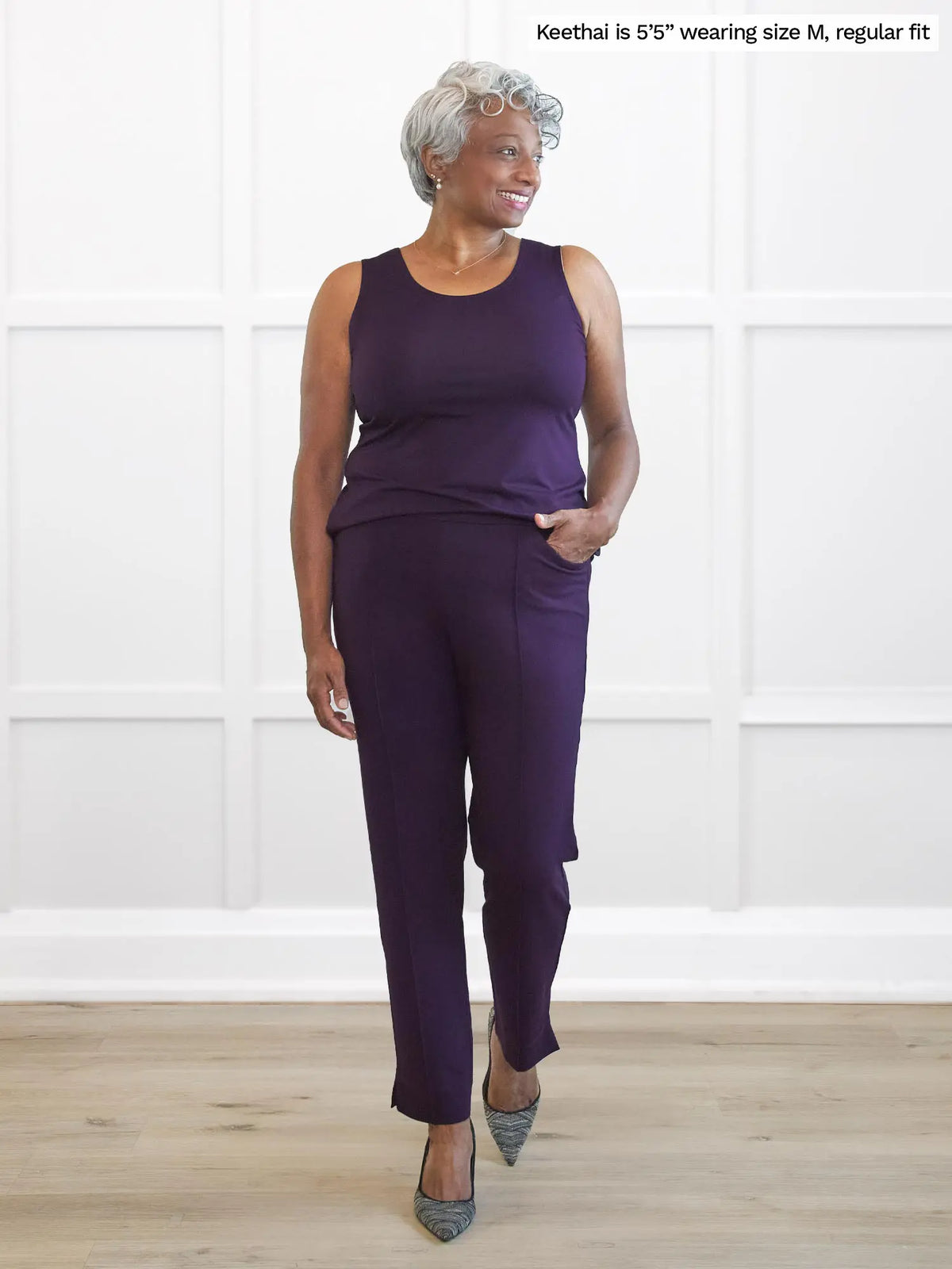 Christal pull-on pintuck ankle pant