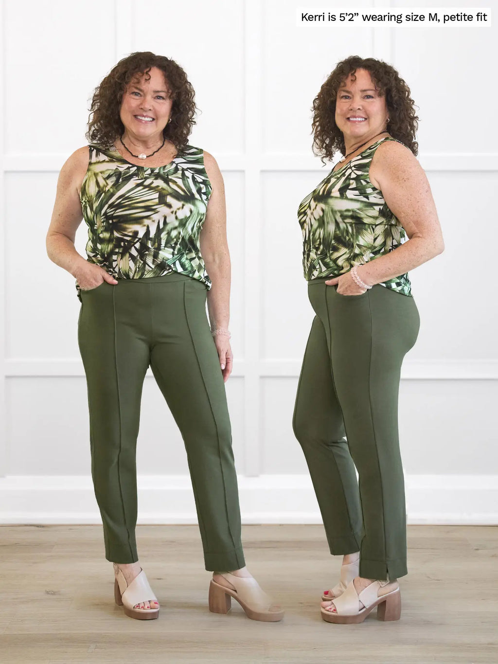 Christal pull-on pintuck ankle pant