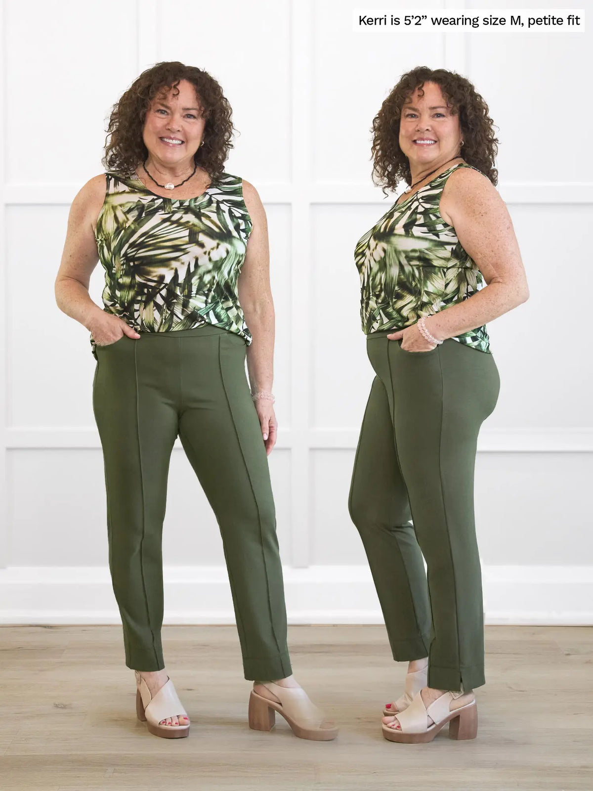 Christal pull-on pintuck ankle pant