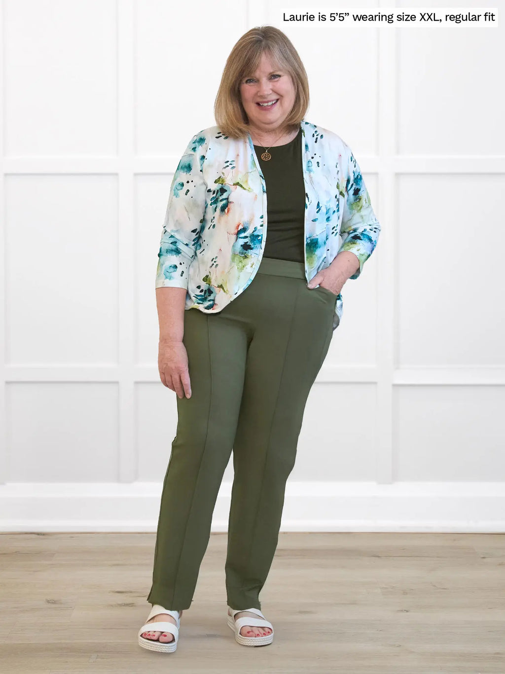 Christal pull-on pintuck ankle pant