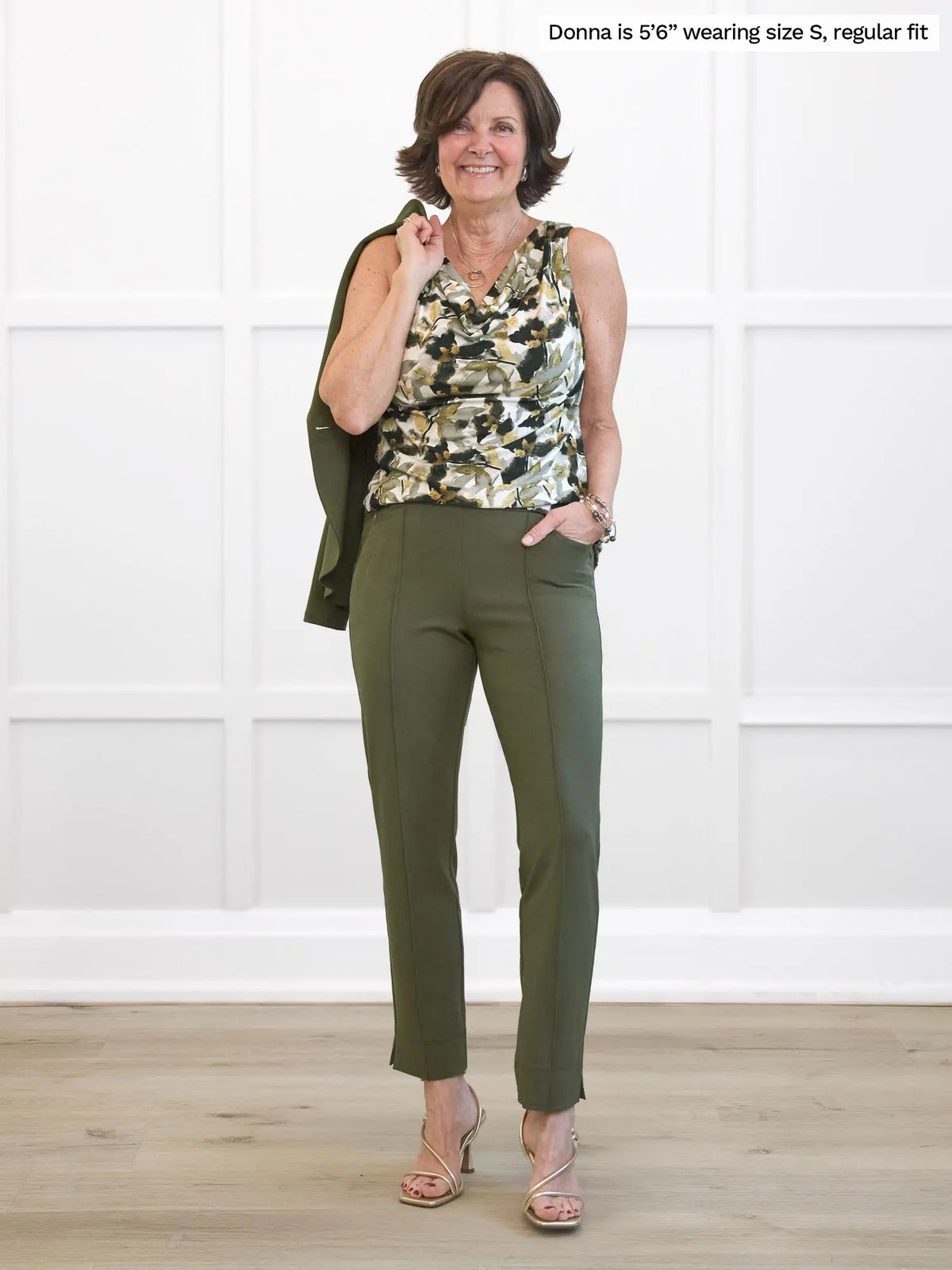 Christal pull-on pintuck ankle pant