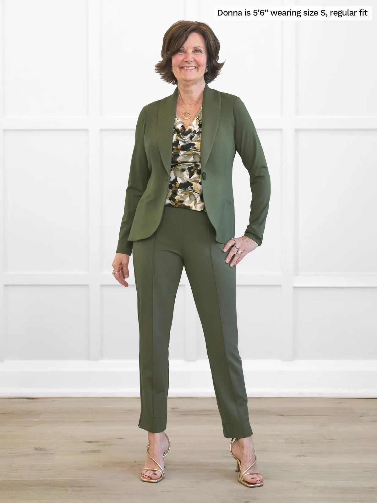 Christal pull-on pintuck ankle pant