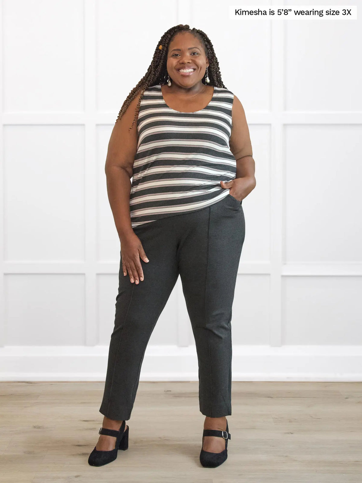Christal pull-on pintuck ankle pant - FINAL SALE | PLUS