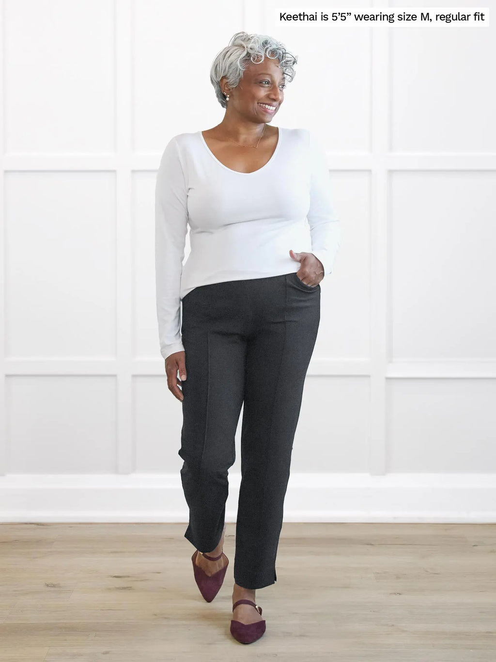 Christal pull-on pintuck ankle pant