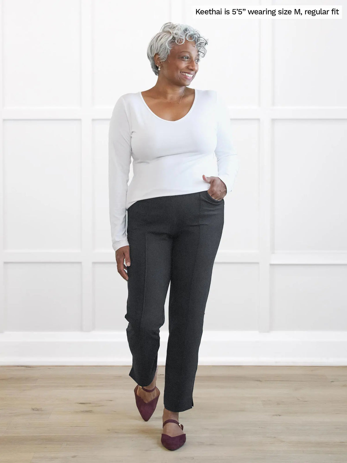 Christal pull-on pintuck ankle pant