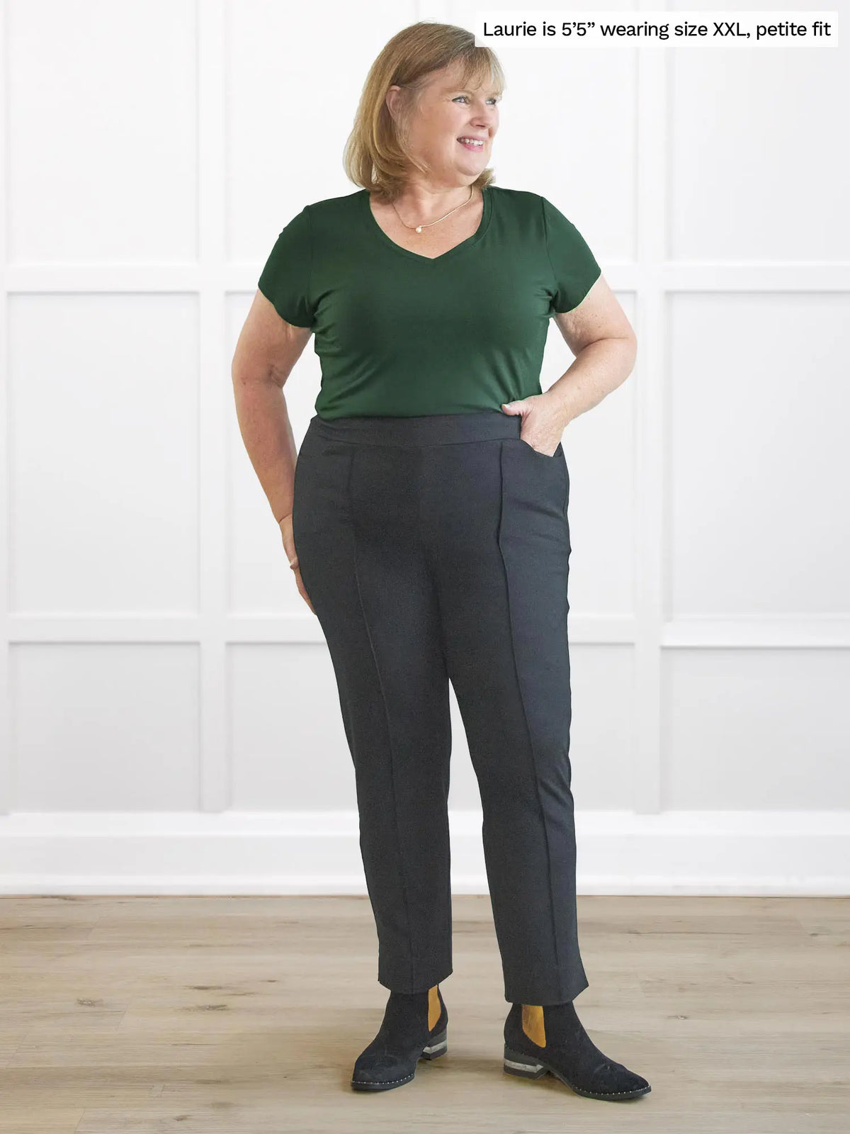 Christal pull-on pintuck ankle pant