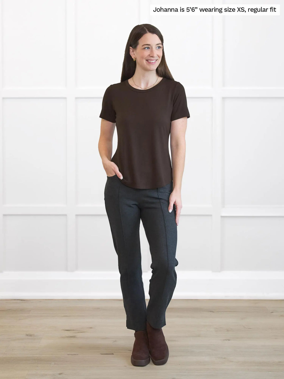 Christal pull-on pintuck ankle pant