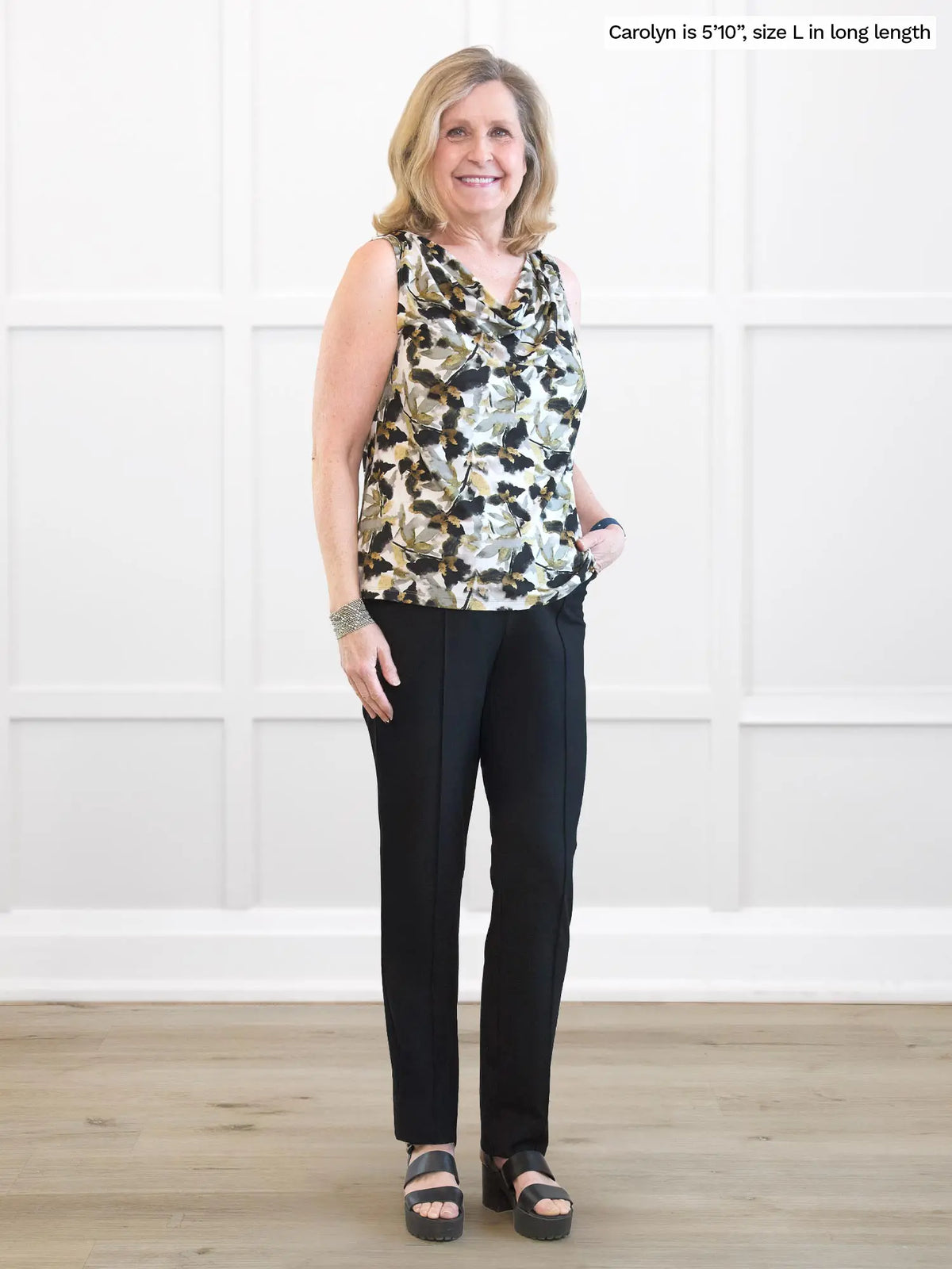 Christal pull-on pintuck ankle pant