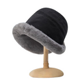 Pandaize All-Season Fleece-Lined Sheepskin Wide Brim Hat – Cozy, Versatile, Stylish