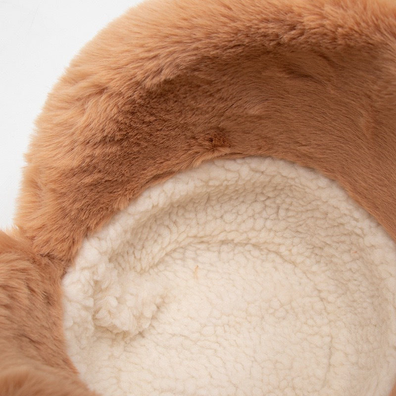Pandaize All-Season Fleece-Lined Sheepskin Wide Brim Hat – Cozy, Versatile, Stylish
