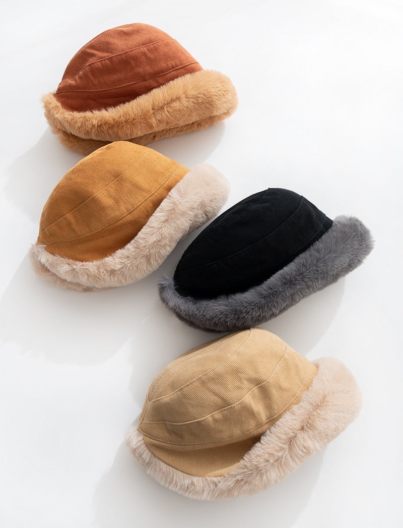 Pandaize All-Season Fleece-Lined Sheepskin Wide Brim Hat – Cozy, Versatile, Stylish