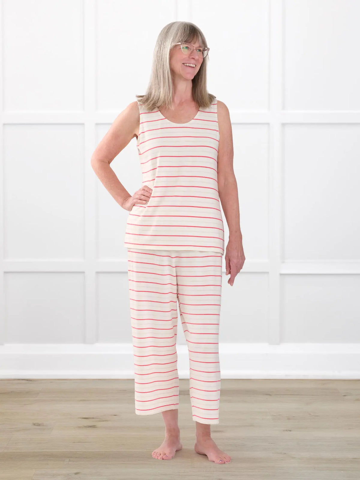 Adhara striped PJ capri pant