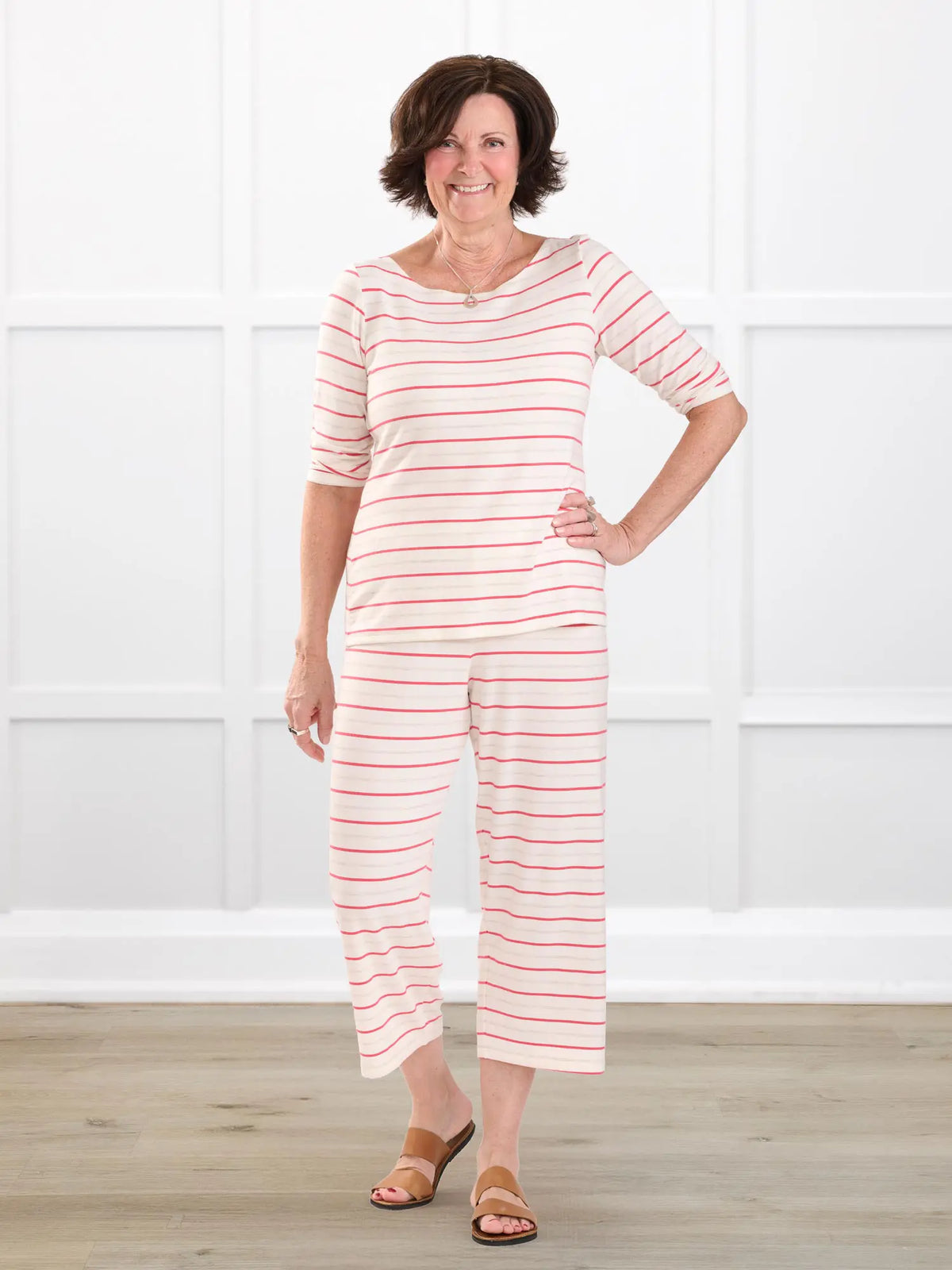 Adhara striped PJ capri pant
