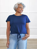 Allegra flutter sleeve knot top