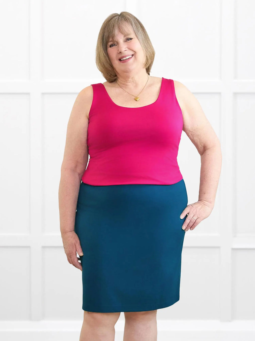 Amina reversible neckline shelf bra tank