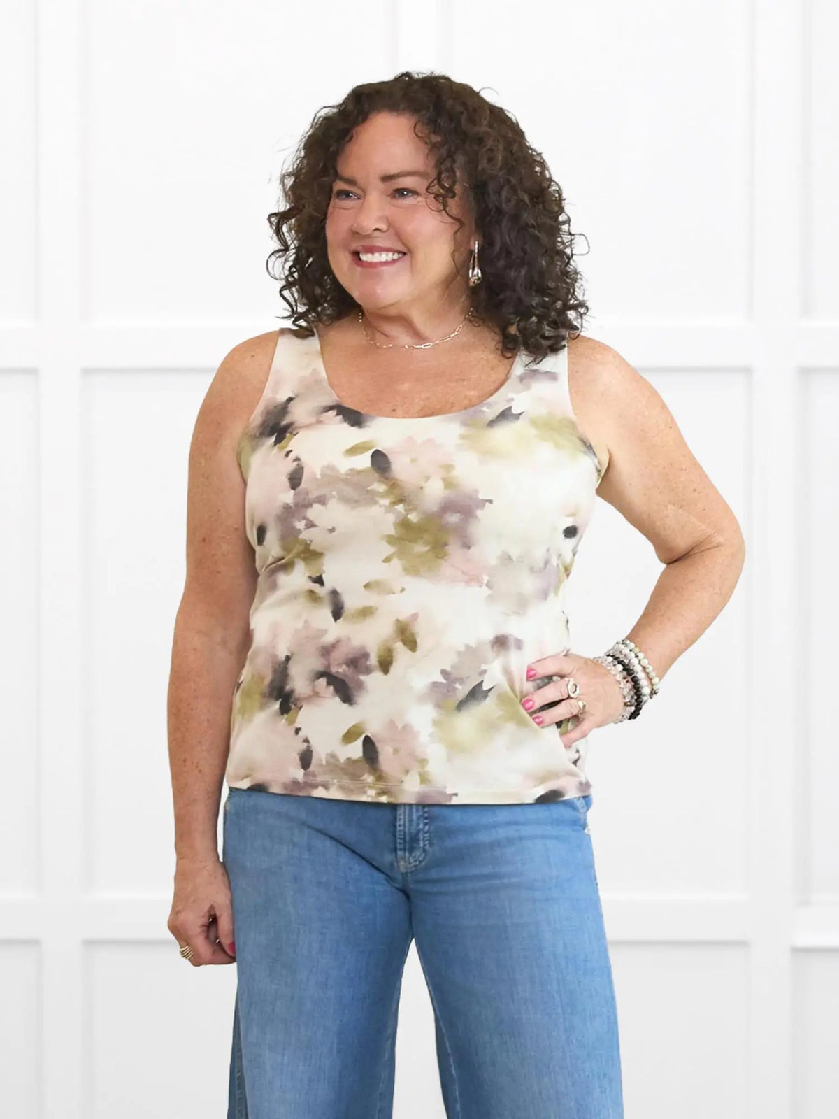 Amina reversible neckline shelf bra tank