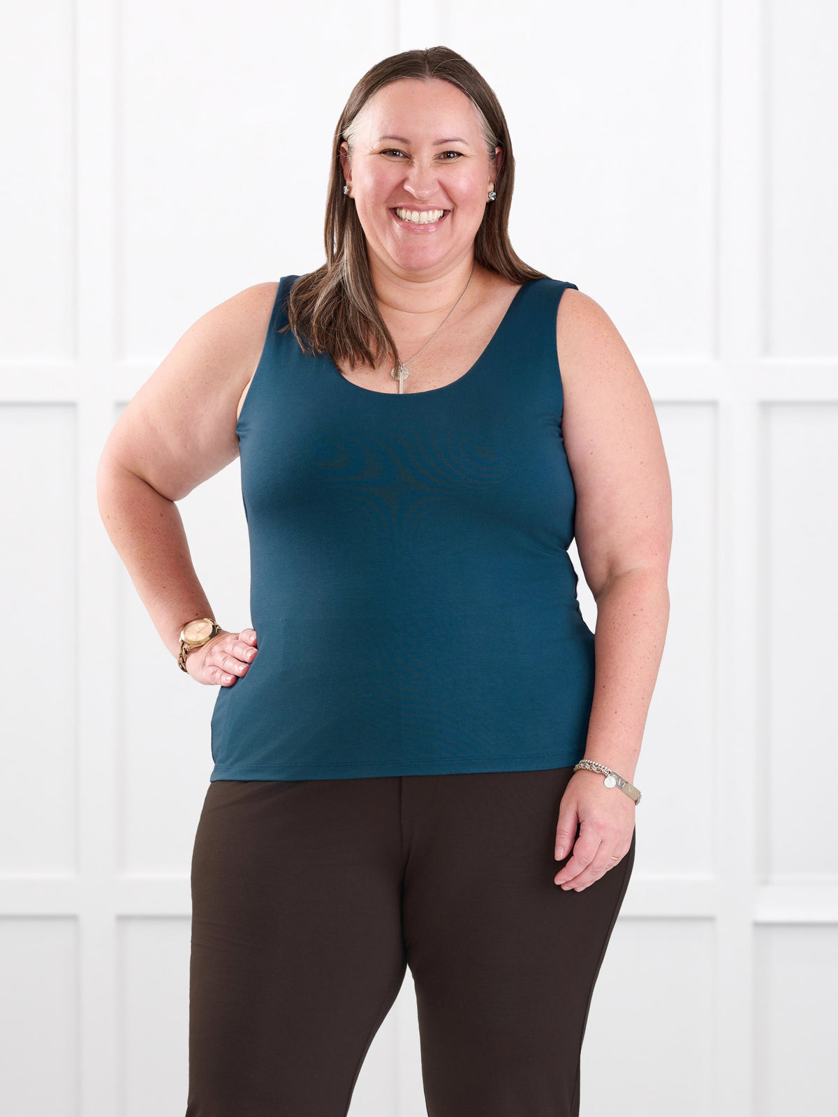 Amina reversible neckline shelf bra tank