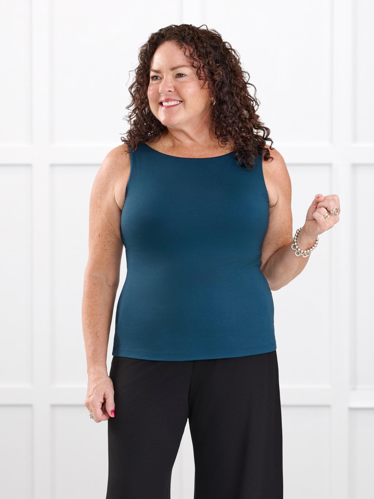Amina reversible neckline shelf bra tank