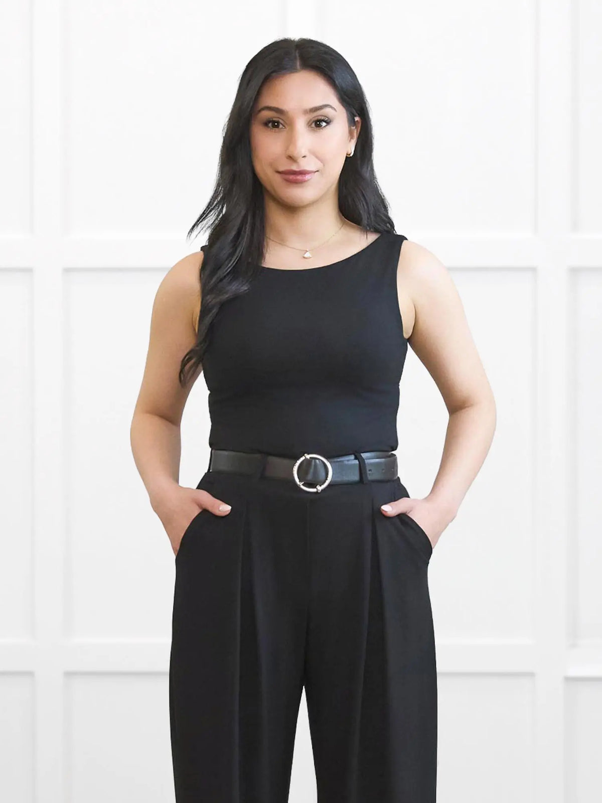 Amina reversible neckline shelf bra tank