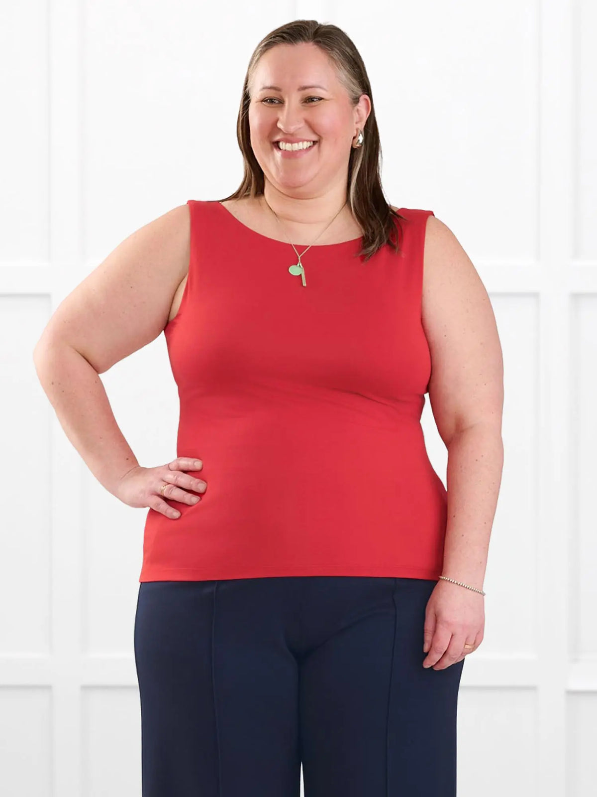 Amina reversible neckline shelf bra tank