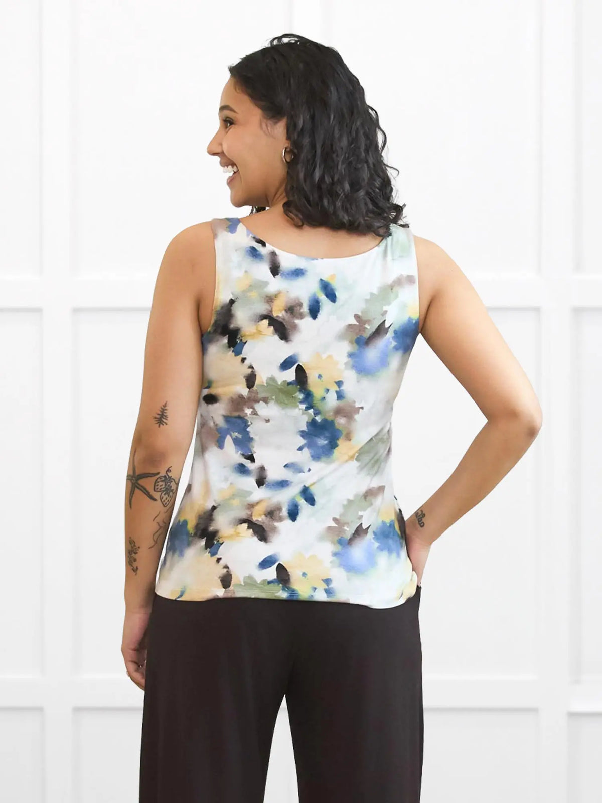 Amina reversible neckline shelf bra tank