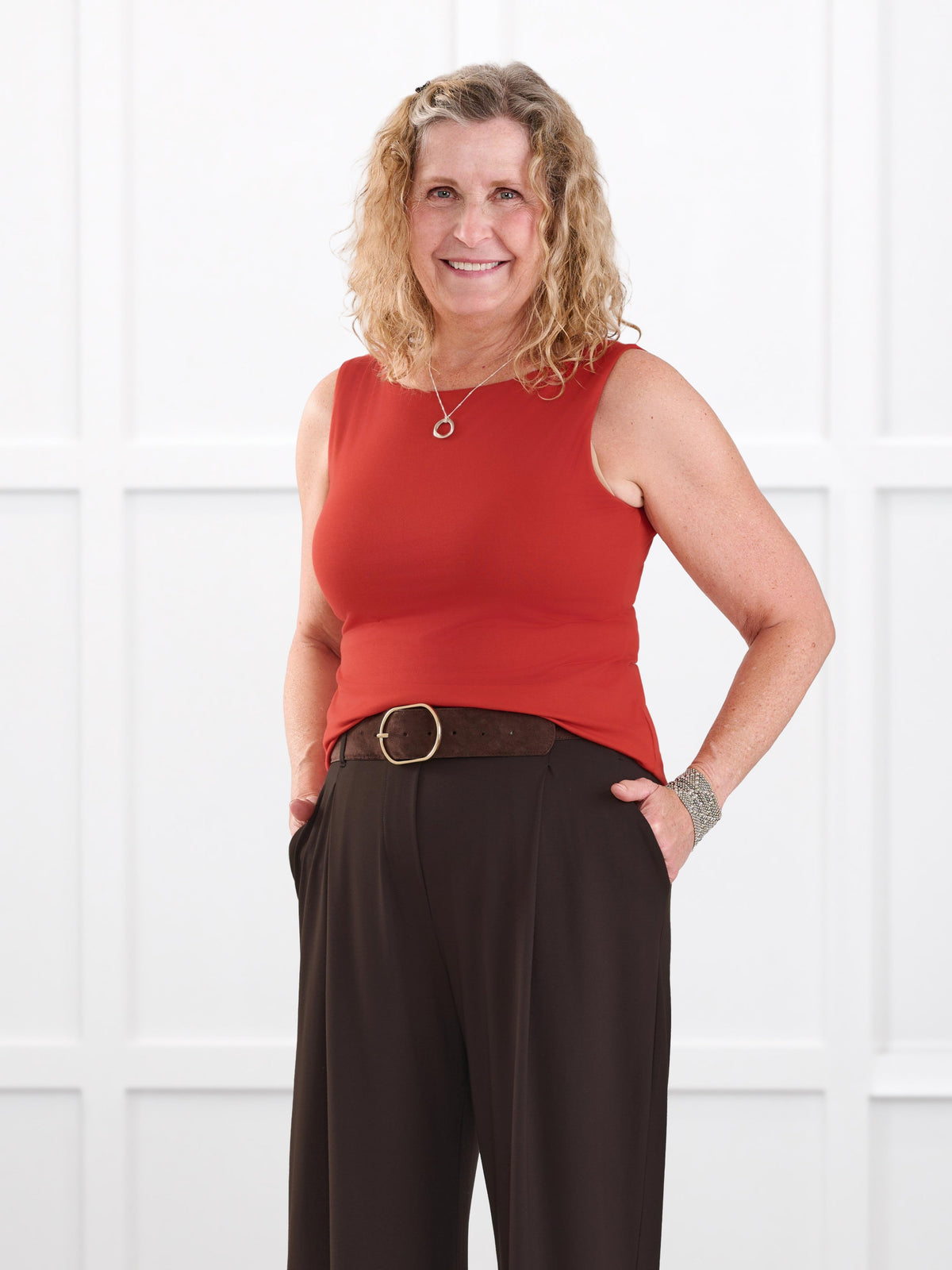 Amina reversible neckline shelf bra tank